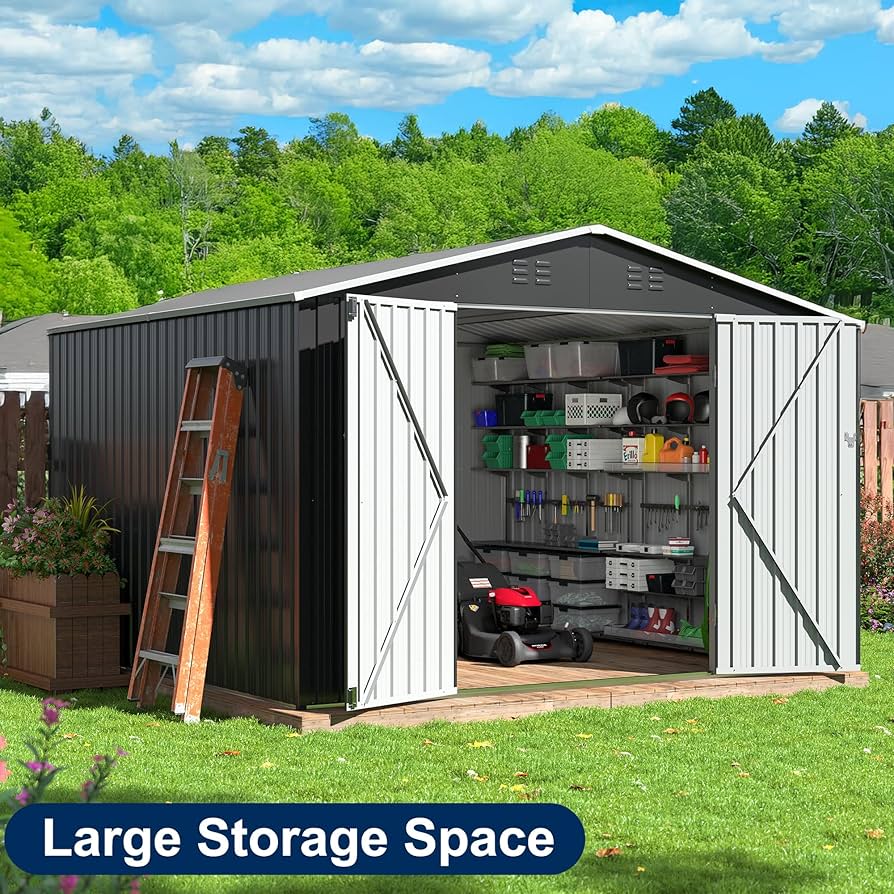 Amazon.com : AirWire 10x10 FT Outdoor Storage Shed, Garden
